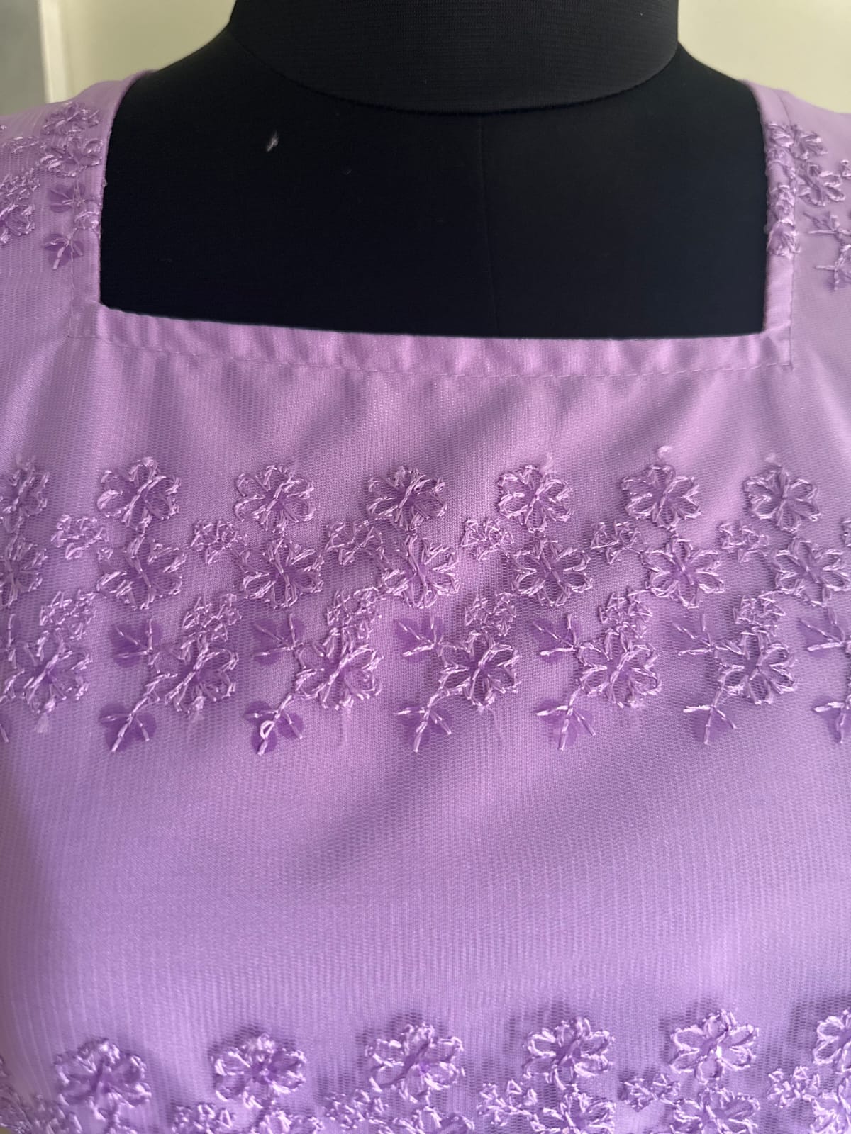 Elegant Lavender Net Lace Maxi Dress for Women | Party Wear Long Frock