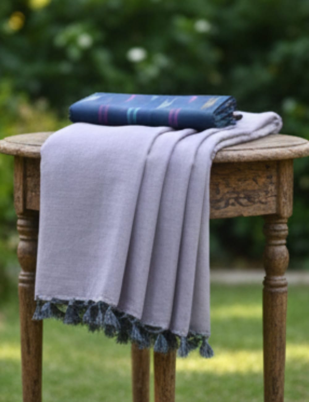 Lavender Linen Cotton Saree & Kalamkari Blouse