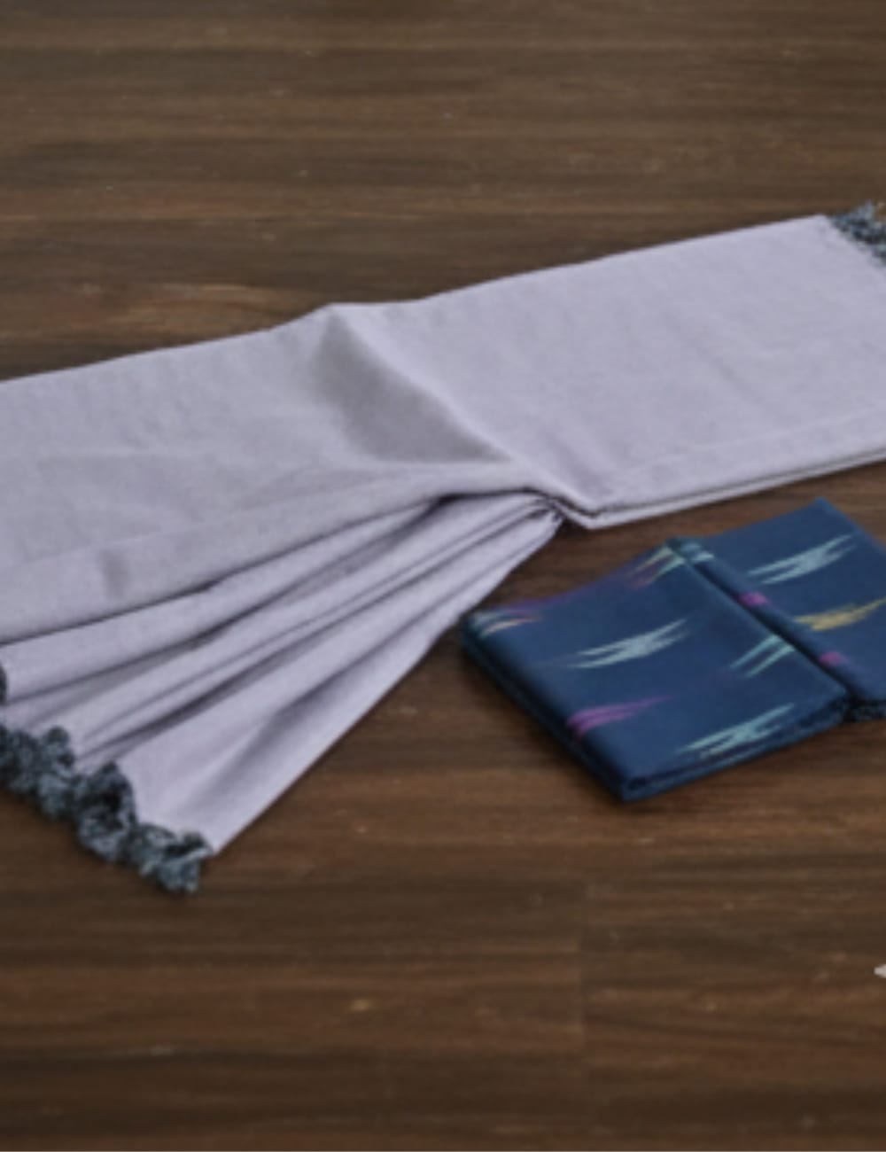 Lavender Linen Cotton Saree & Kalamkari Blouse