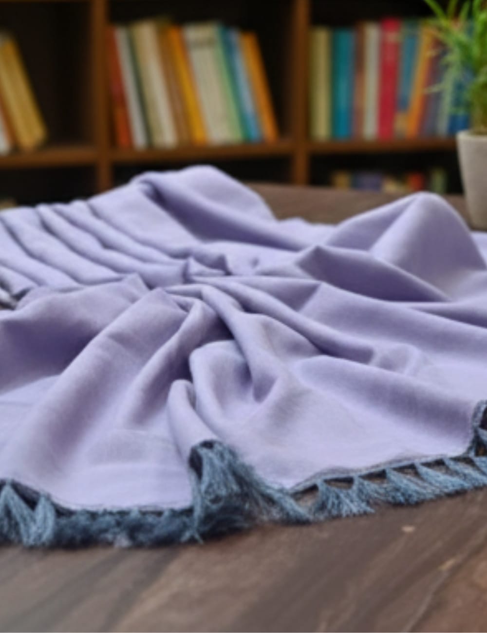 Premium Linen Cotton Saree with Floral Printed Pallu – Lavender Grace