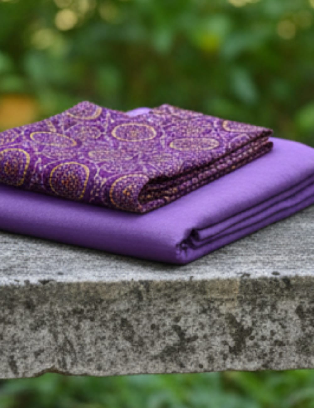 Violet Linen Cotton Saree with Contrast Kalamkari Blouse 🌸
