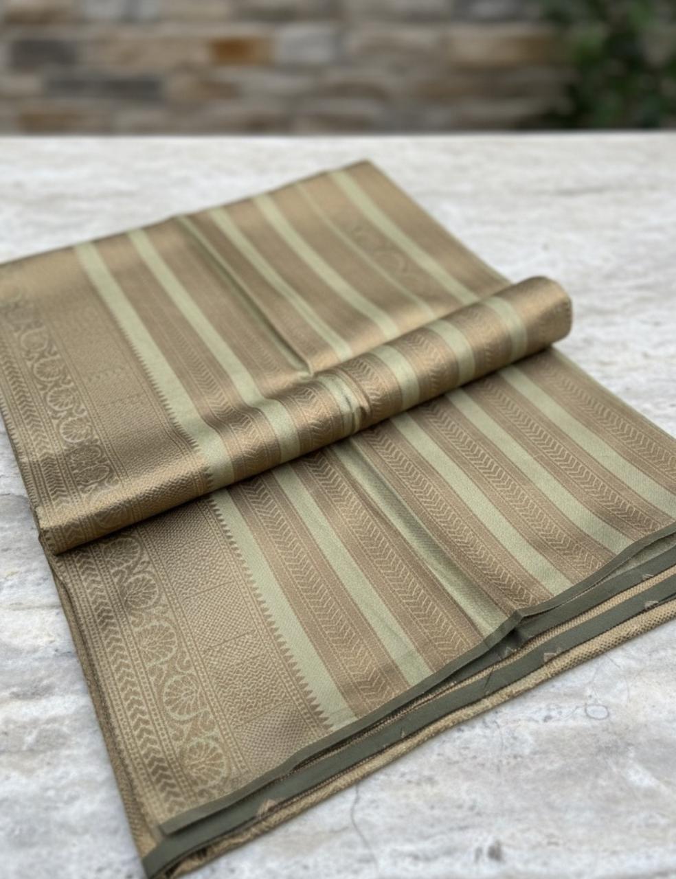 Golden Mustard Silk Saree with Subtle Self-Weave