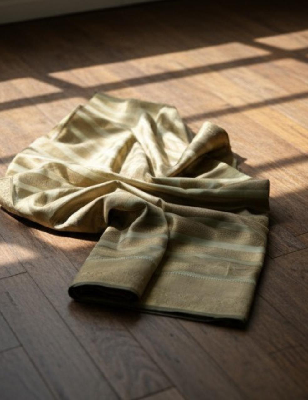 Golden Mustard Silk Saree with Subtle Self-Weave