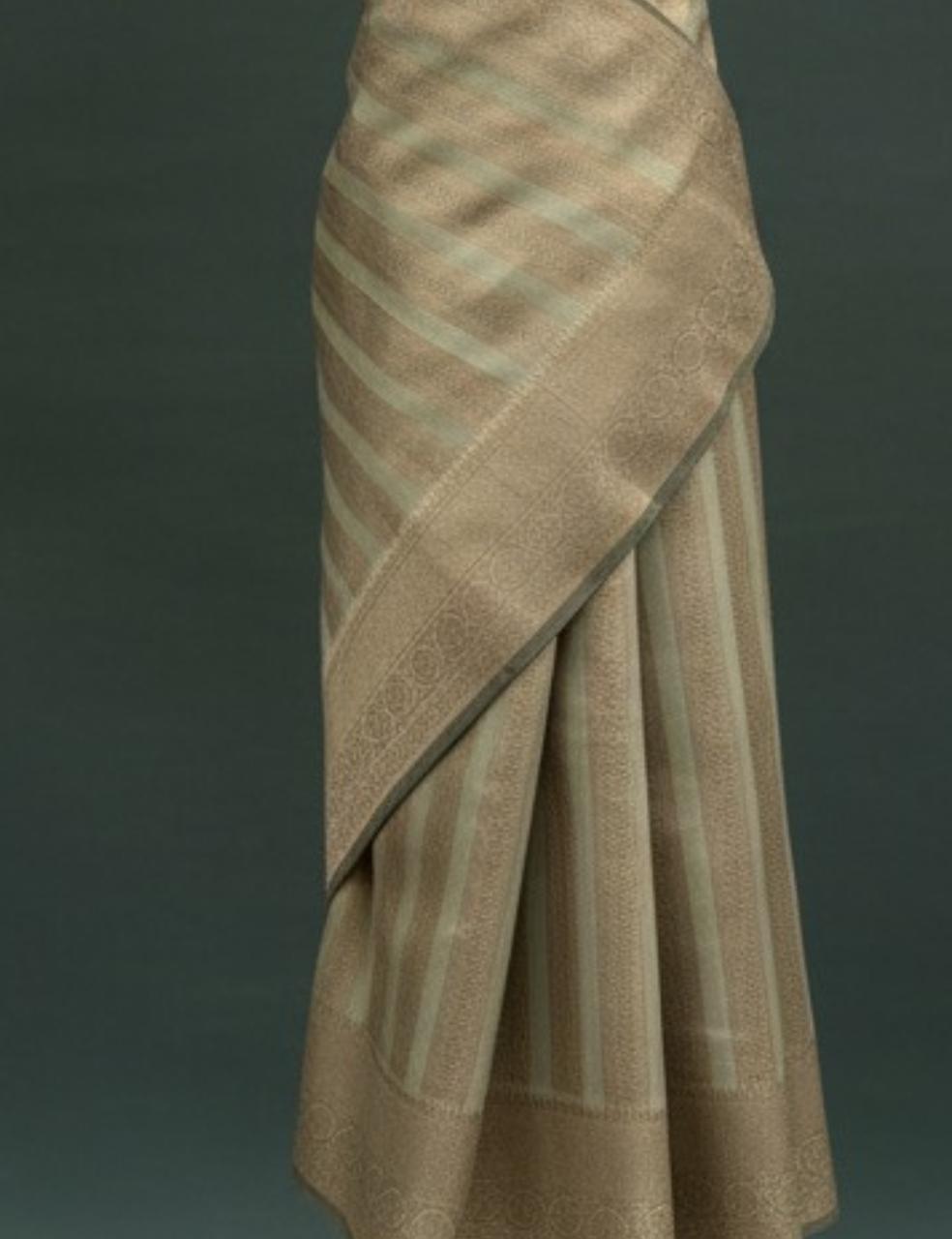 Golden Mustard Silk Saree with Subtle Self-Weave