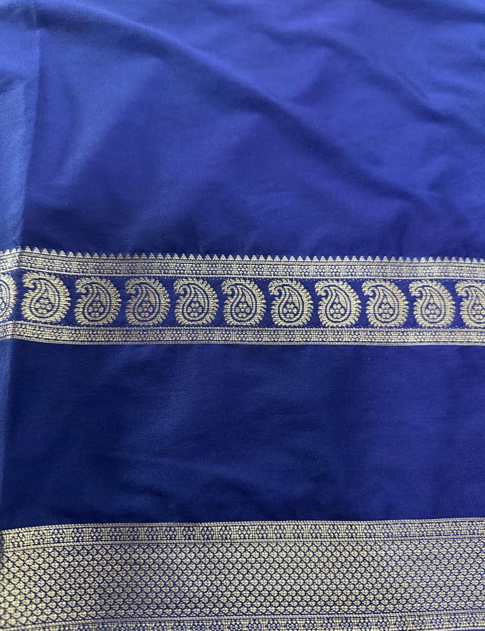 “Teal Crepe Silk Saree with Elegant Dark Navy Blue Border”