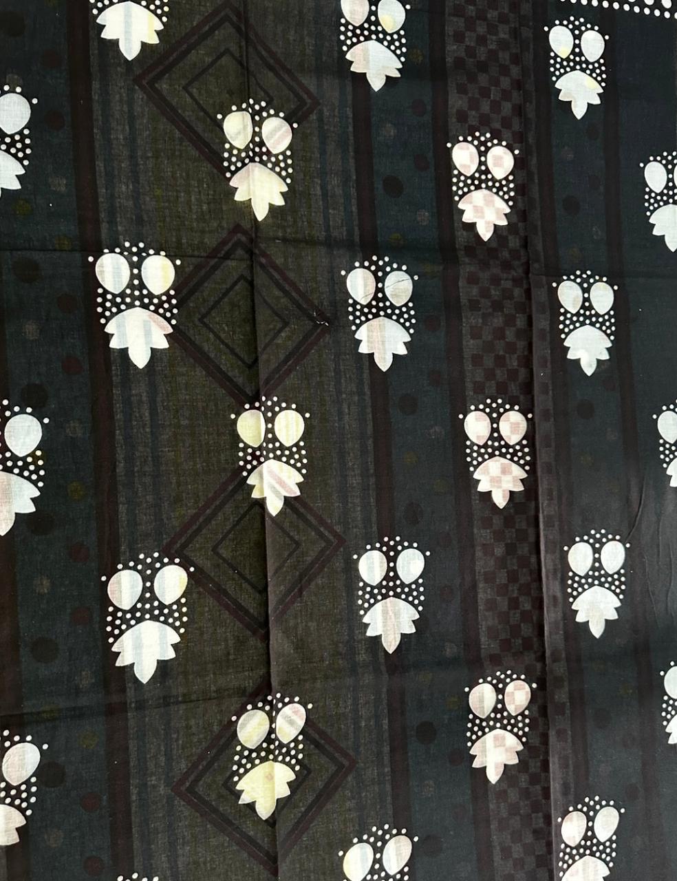 Pure Mulmul Cotton | Multicolor Polka Dots | Yellow Base with Sky-Blue Border | Lightweight & Breezy