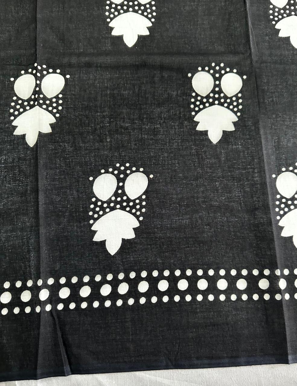 Pure Mulmul Cotton | Multicolor Polka Dots | Yellow Base with Sky-Blue Border | Lightweight & Breezy