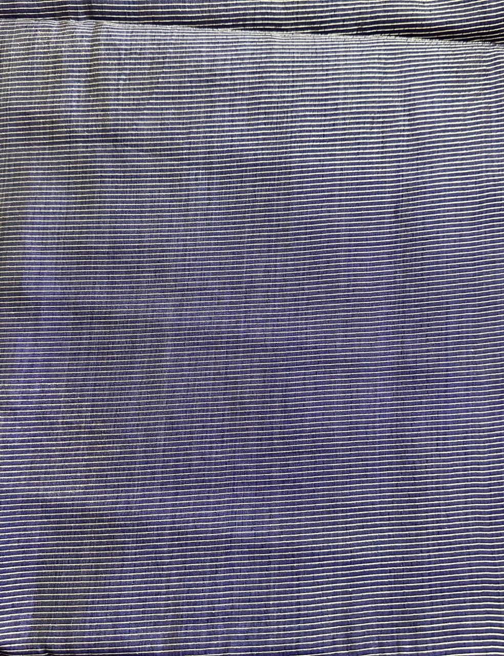 Deep Violet Tussar Silk Saree with Hand Block Leaf Prints and Tassel Finish