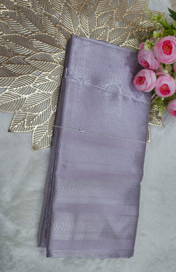Graceful Light Lavender Pure Silk Saree with Subtle Self-Weave Detailing