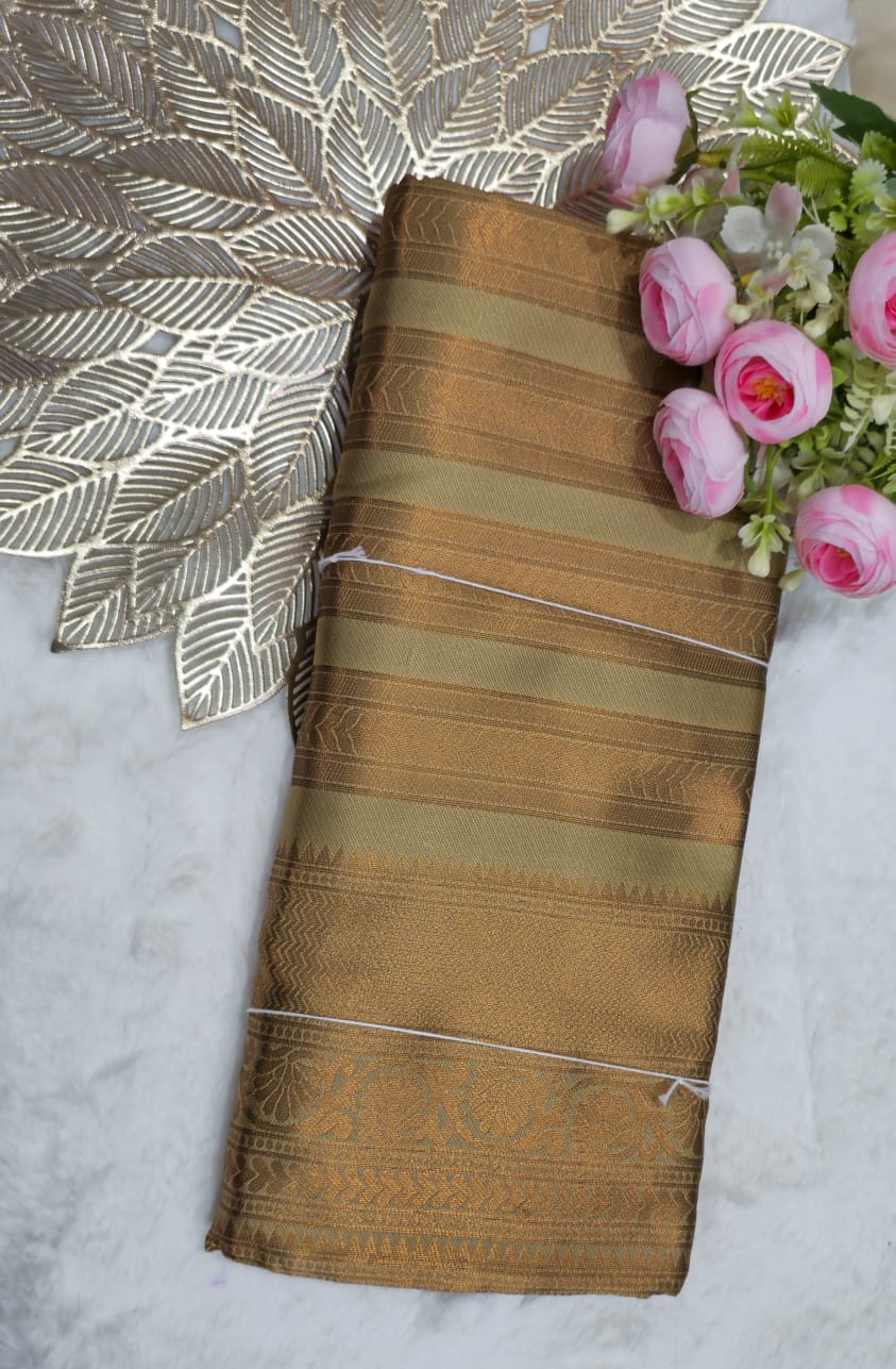 Regal Mustard Pure Silk Saree with Rich Zari Weaving and Traditional Border