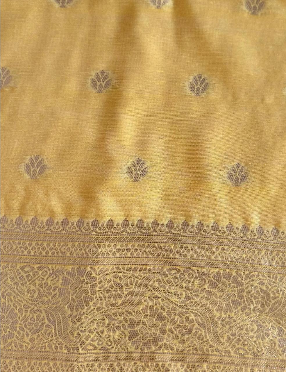 Sunshine|Yellow Soft Saree with Elegant Cutwork Blouse Design