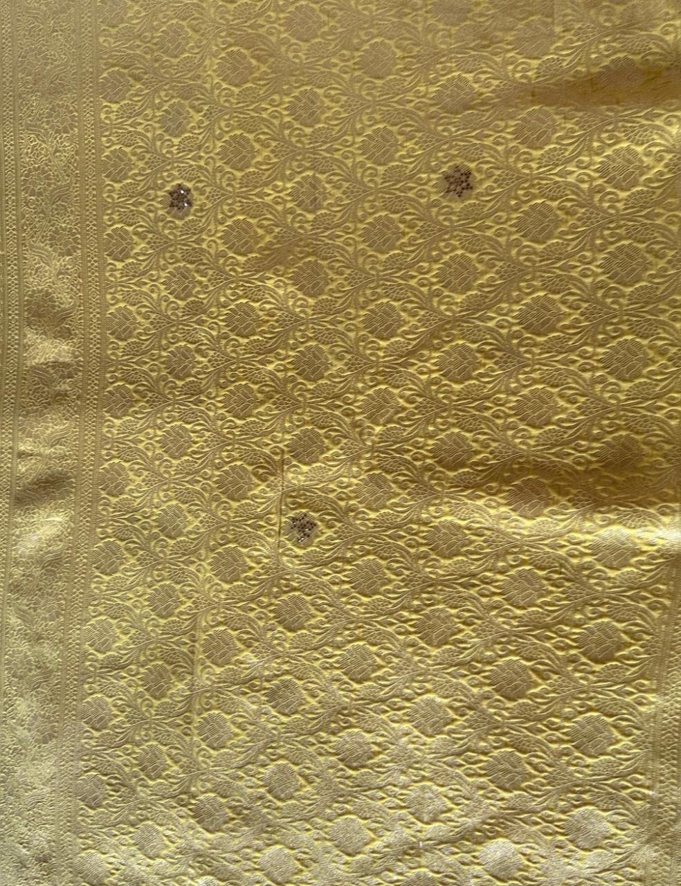 Sunshine|Yellow Soft Saree with Elegant Cutwork Blouse Design